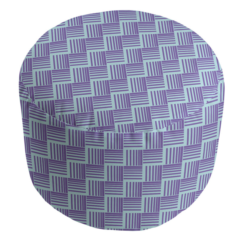 repose-pieds à rayures classic basketweave, Sarcelle / Mauve