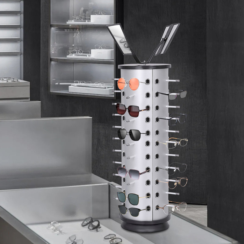 44 Pairs Glasses Display Stand  With Mirror 360° Rotating