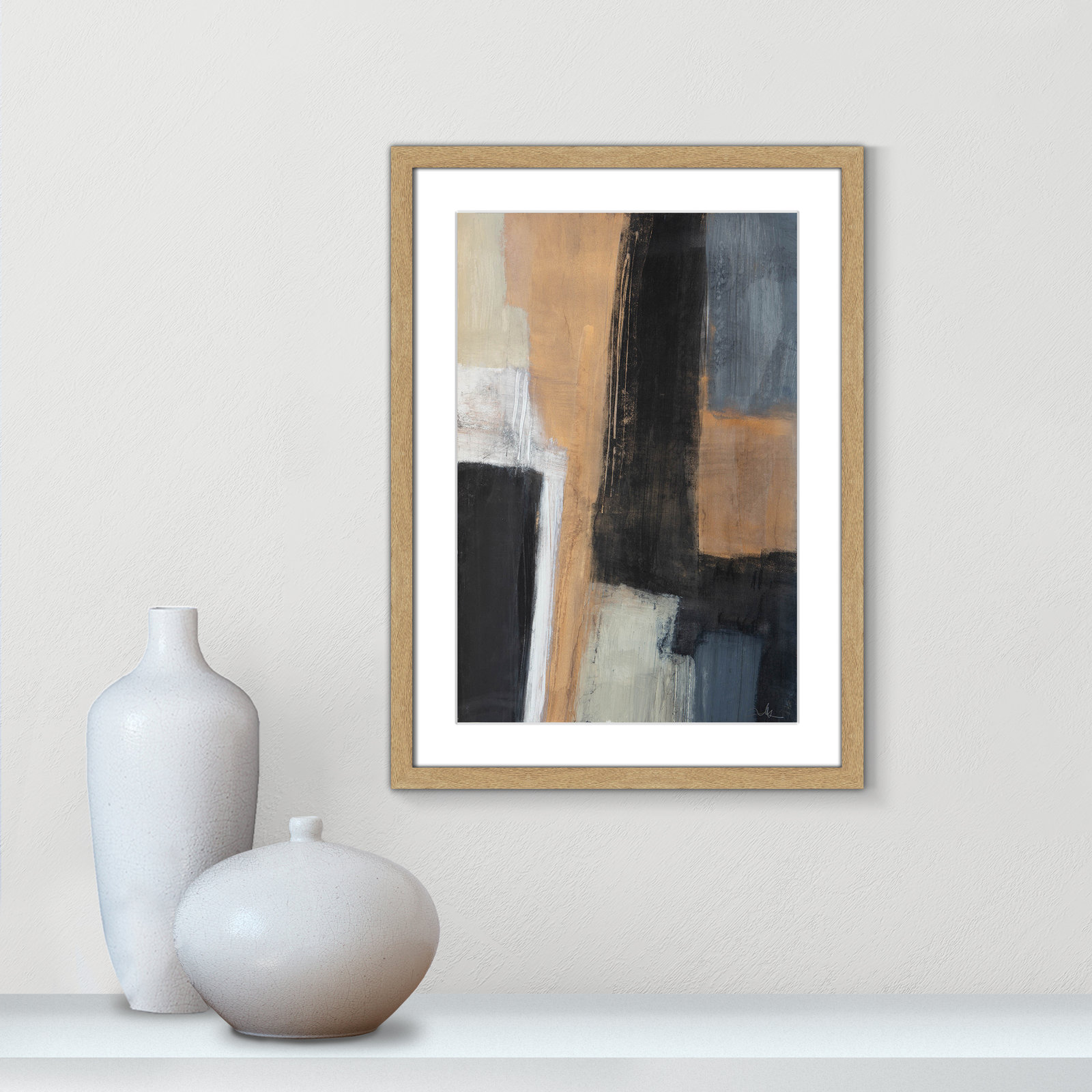 Metallic Slate I Print, 23" H x 17" W x 1.25" D, Natural Woodgrain Picture Framed