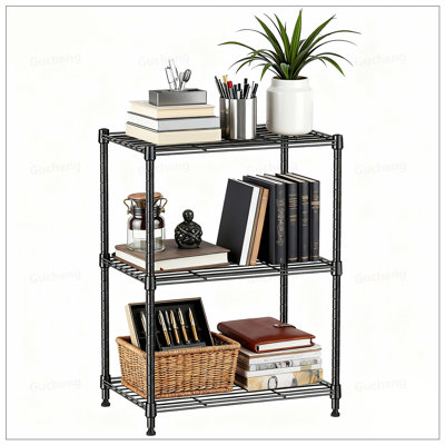 Étagère de rangement en fil métallique durable à 3 niveaux, organisateur réglable et polyvalent pour la maison, la cuisine et le bureau