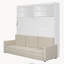Lit escamotable Queen avec canapé, blanc-918307291