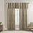 Faux Silk Embroidered Window Valance Tan 50x18"-961343721