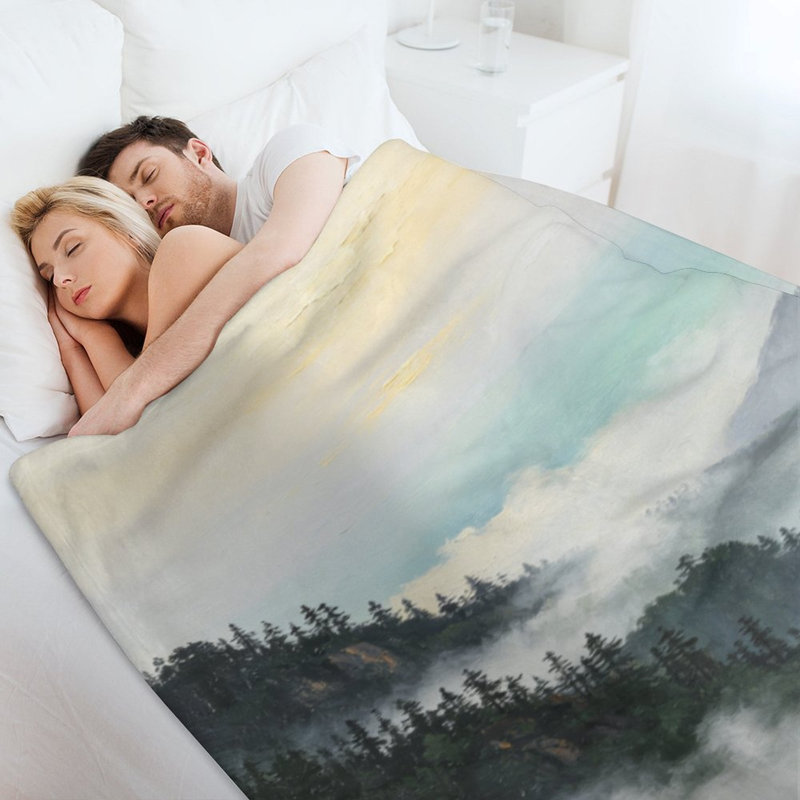 Jeté en flanelle Misty Mountain Art, 50 x 60 po