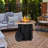 30 Inch Round Propane Fire Pit Table,50,000 BTU with Auto-Ignition,Protective Cover,and Lava Rocks for Patio and Backyard