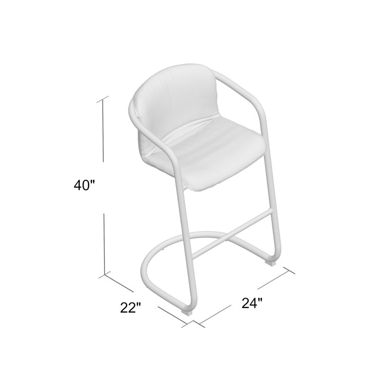 Chiavari Upholstered Stool with Metal Frame, Jet Brown Leather/ Vintage Bronze Frame, Bar Stool (29" Seat Height)