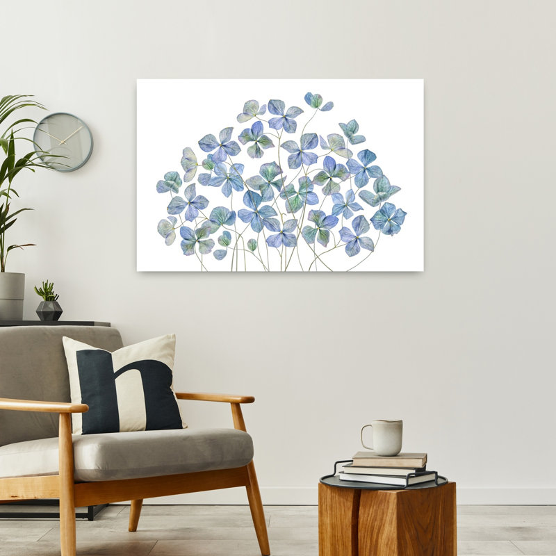 Art contemporain fleur d'hortensia art d'été, H 24 po x l 36 po