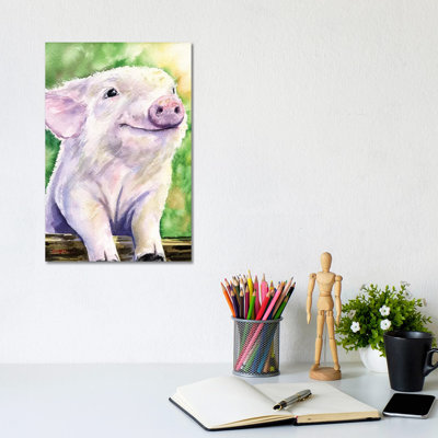 Piggy 1 Piece Wrapped Canvas Painting
