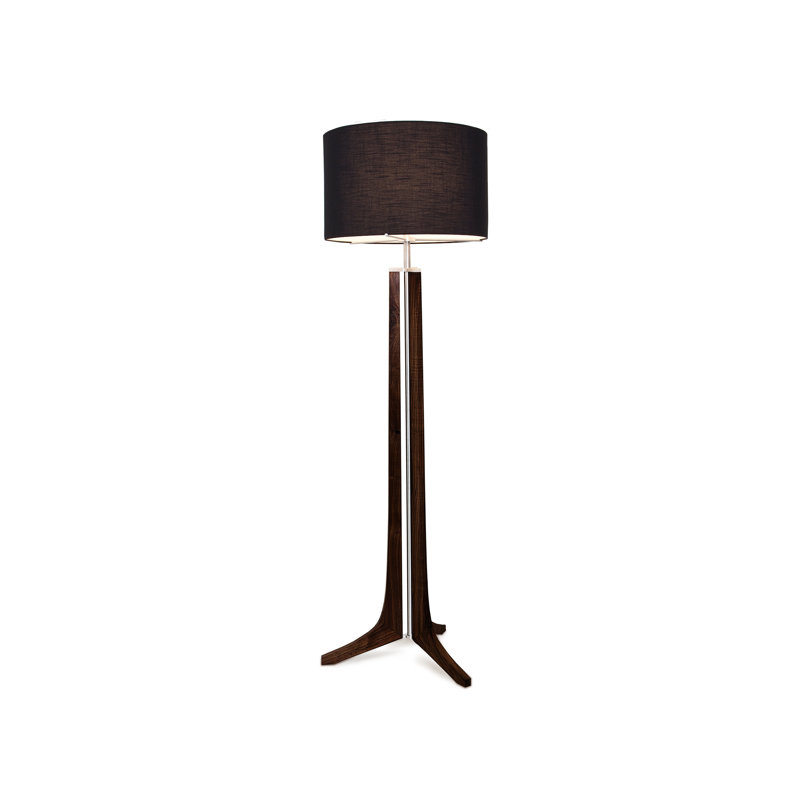 Forma Floor Lamp, Brushed Aluminum, Dark Stained Walnut, Black