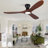 52-inch Recessed Ceiling Fan with Light, Remote Control, Solid Wood Blades, Dimmable, Reversible, Quiet Operation, Power-Off Memory, Low-Profile Design