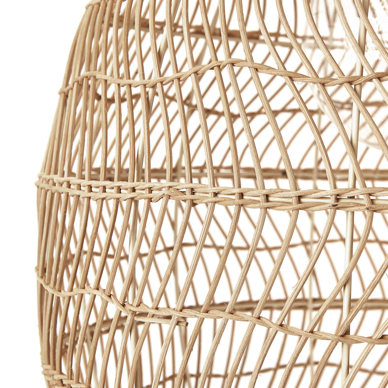 Luminaire suspendu 17 po en forme de cage en bambou