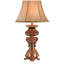 Lampe de table de 31 po de hauteur avec finition brune, abat-jour en lin