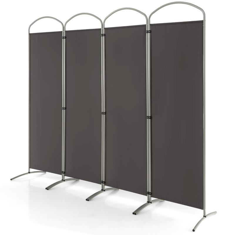 Cloison pliante Caleshia, 4, H 74 po x l 87 po x P 20 po, gris
