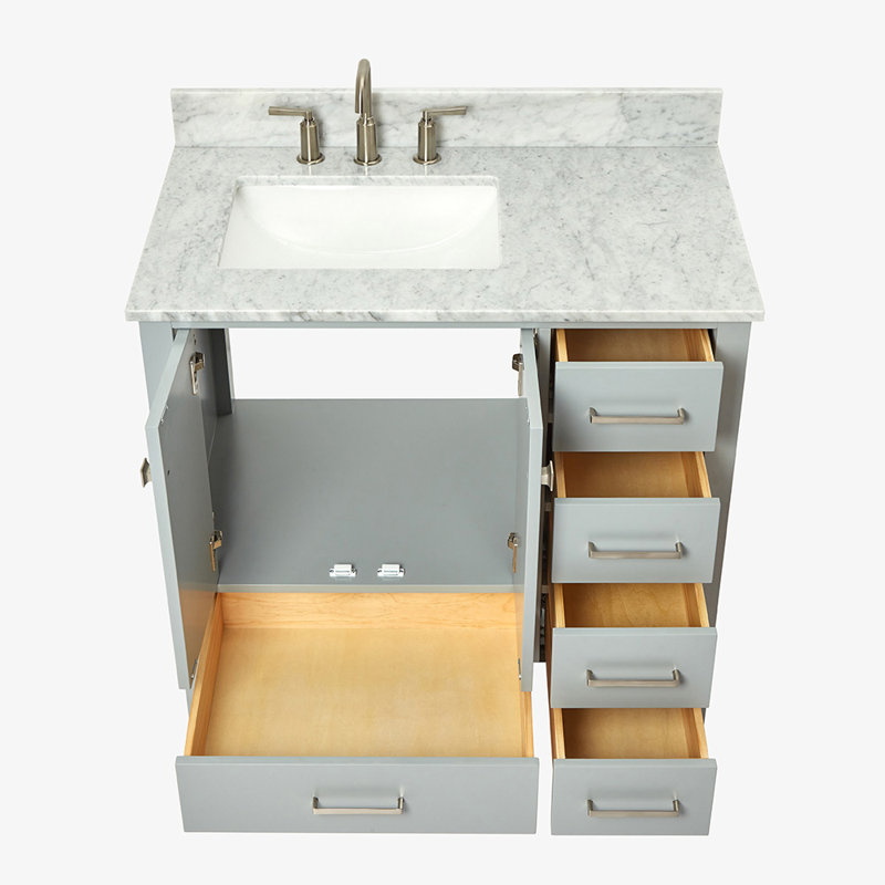 Ensemble de meuble-lavabo simple 37 po Flynt, gris