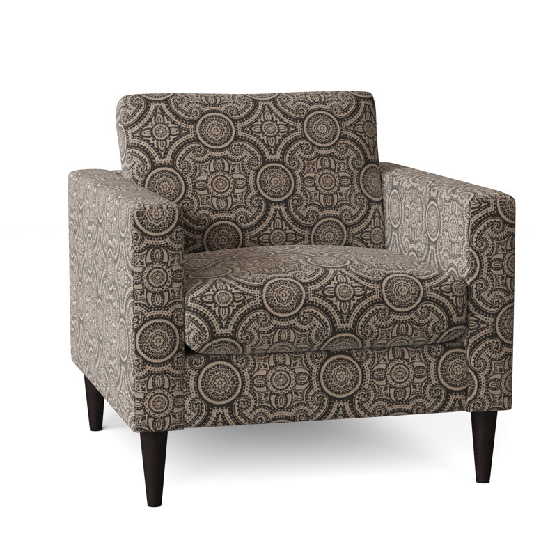 Trafton Upholstered Club Chair, Espresso, White Pepper