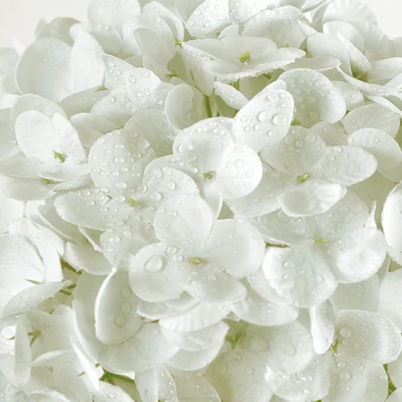 Artificial Hydrangea Flowers for Home Decor – 3pcs 20" UV-Resistant Fake Flowers with Realistic Leaves, 8.6-inch Blooms, Wedding & Party Centerpieces