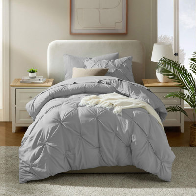 Bed-in-a-Bag Pinch Pleat Comforter Set with Bed Sheets & Down Alternative Pillows