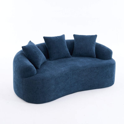 Causeuse incurvée 65 po en 65 po - sans assemblage avec mousse à compression 30D