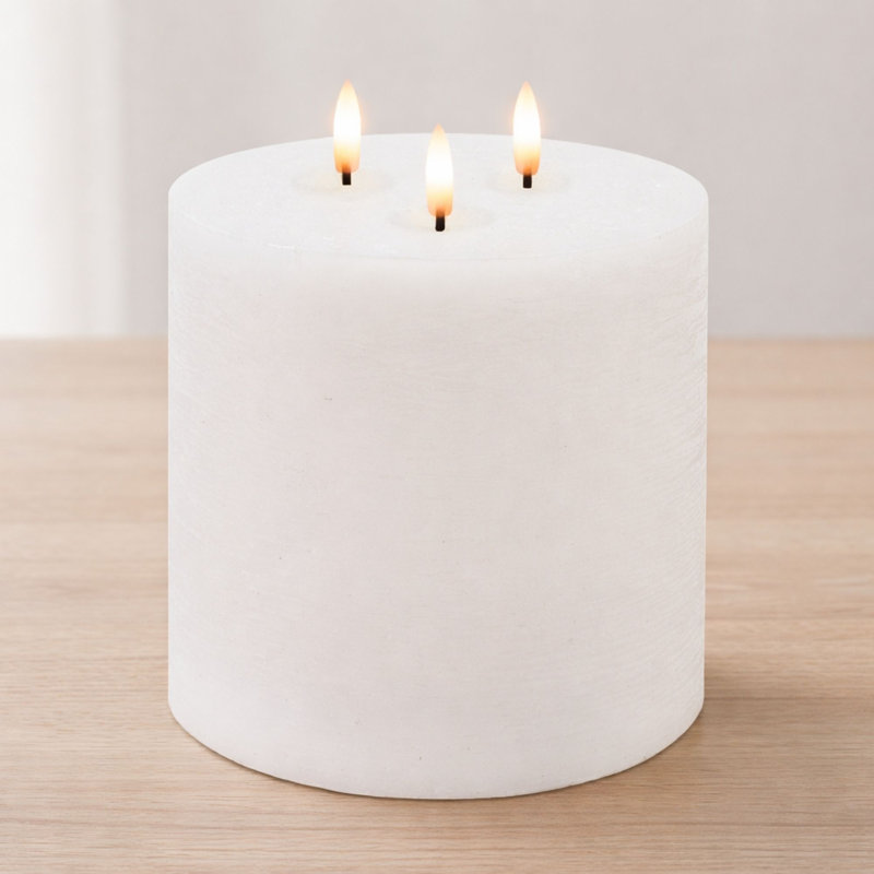 Bougie triple mèche FIA (ensemble de 2), Blanc