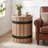 Round Barrel Side Table with Hidden Storage-1603453839