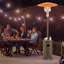 Chauffage de terrasse de 48 000 BTU avec roulettes, conception de table ronde et brûleur en acier inoxydable-106976682