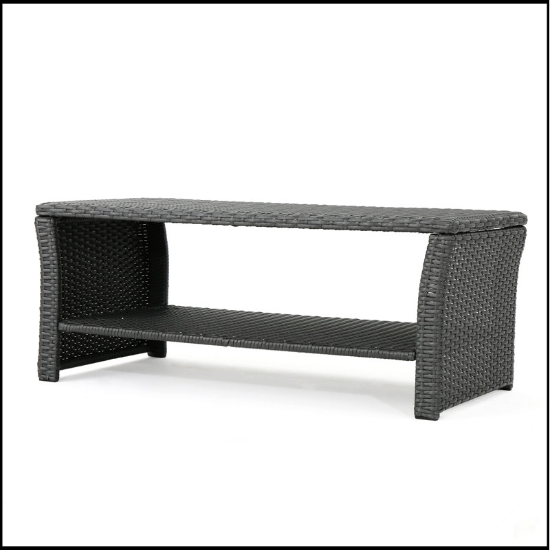 Table basse d'extérieur en osier ST LUCIA, résistante aux intempéries et élégante pour les rassemblements de patio et de jardin
