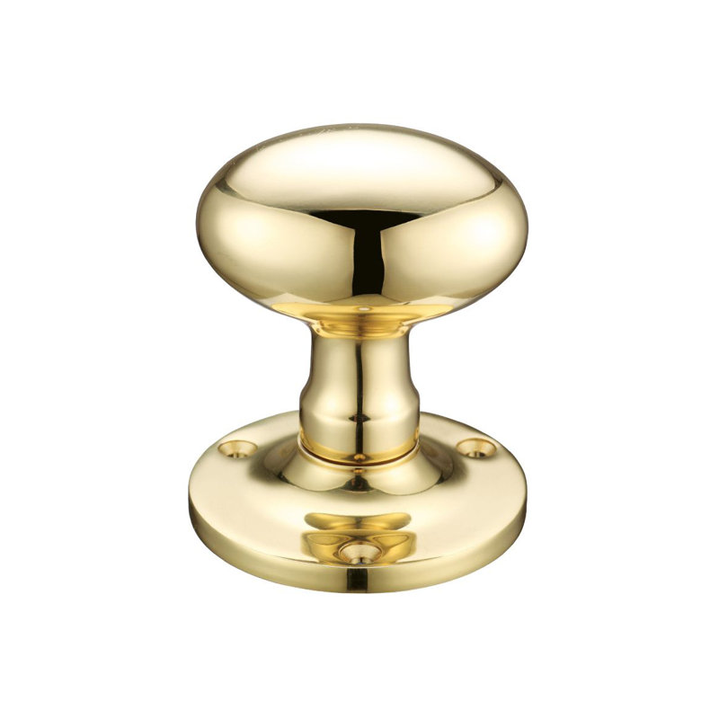 Camargo Passage Door Knob, Polished Brass
