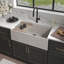33" Farmhouse Concierge Apron Front Concrete Workstation Kitchen Sink in Ash with Cutting Board-1141336200