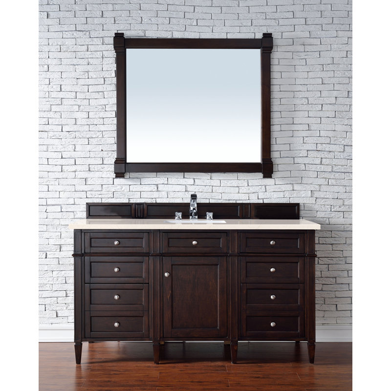 Brittany 60'' W Single Vanity, Burnished Mahogany, Lime Delight, 8" Widespread