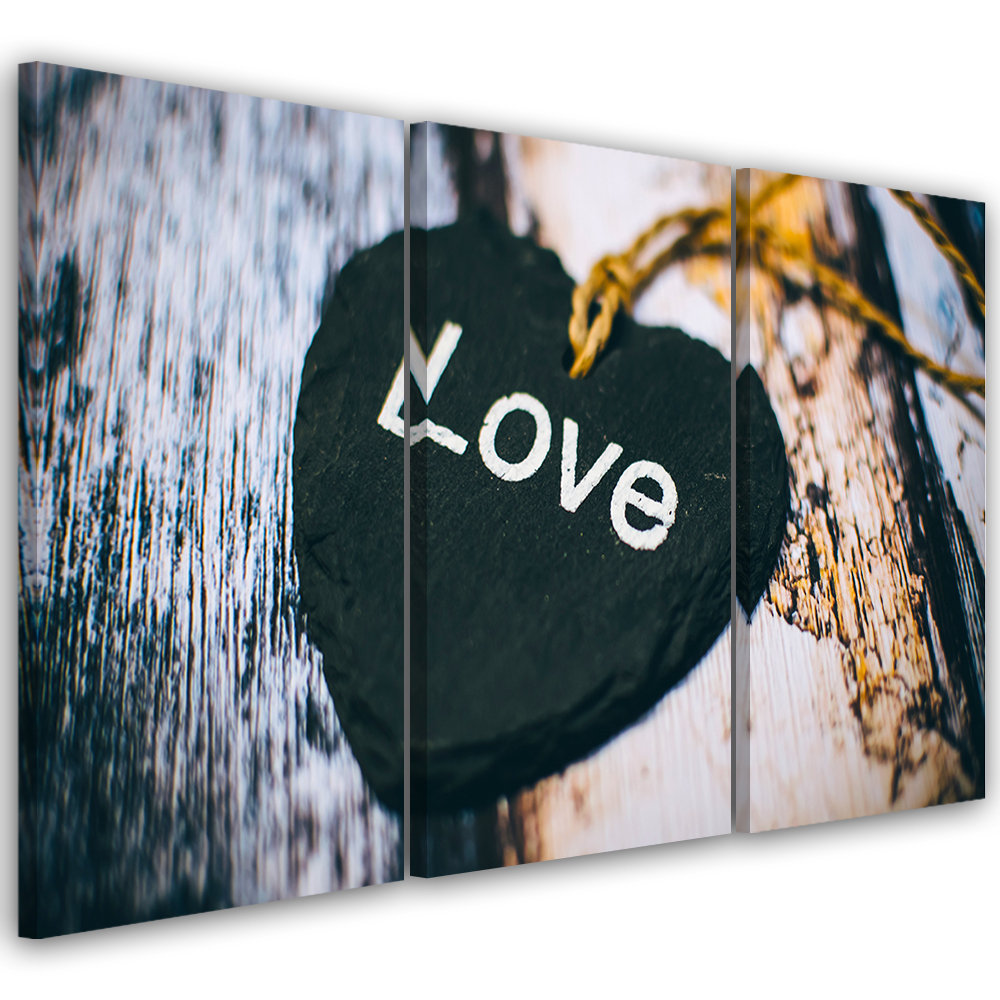 Leinwandbild Herz Holz Liebe Shabby