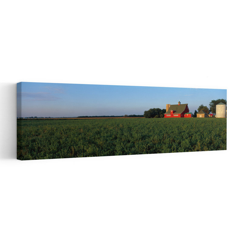 Farm Fields Stelle IL USA 1 Piece Wrapped Canvas Panoramic Wall Art, 40.64 cm H x 121.92 cm W