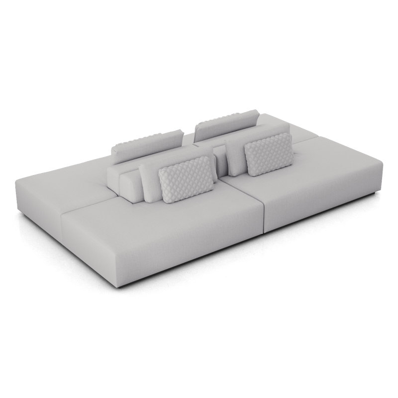 Ensemble de canapé modulaire Duthie 05 en tissu gris