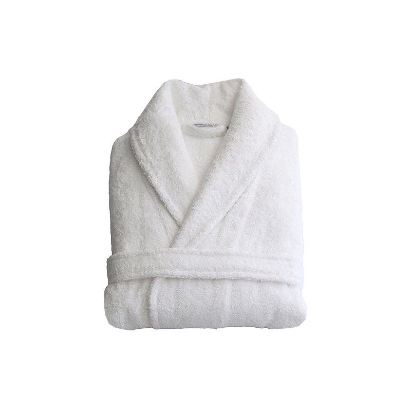 Gender Neutral Mid-Calf Bathrobe with Pockets, White
