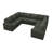 Rundey U-shaped Sleeper Sectional Corduroy Sofa Bed With Storage Space-119112663
