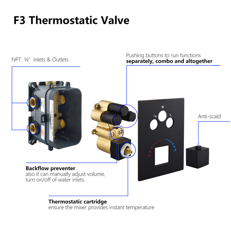 All-In-One Kit with Rough in-Valve, Black