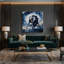 «Space Apollo programme commemoratives», art mural sur toile grise