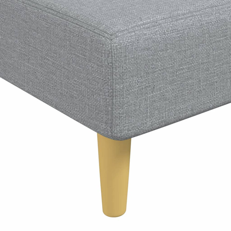 Chaise longue rembourrée Bidle, Velours gris clair