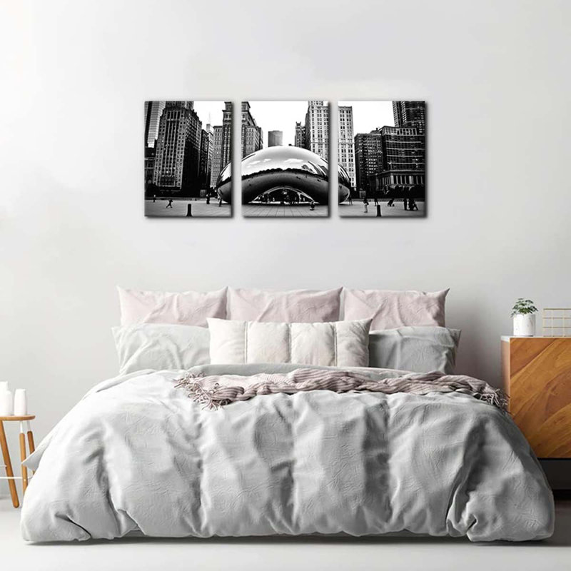 3 Piece Wrapped Canvas Print, 40 cm H x 90 cm W