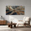 Tableau sur toile abstrait en résine bleue et rouille, style grille et rouille-1559046768