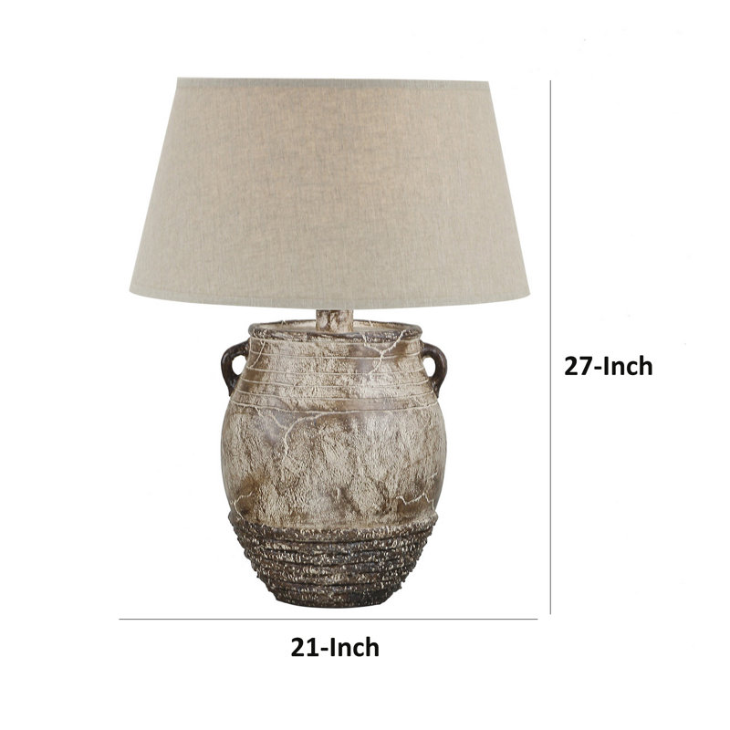 Lampe de table Frocalica Hydrocal, Brun patiné, Oui