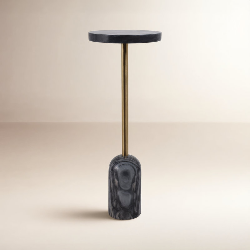 Barrett Tall Marble Table, Dark Gray, 27'' H x 10" W x 10" D