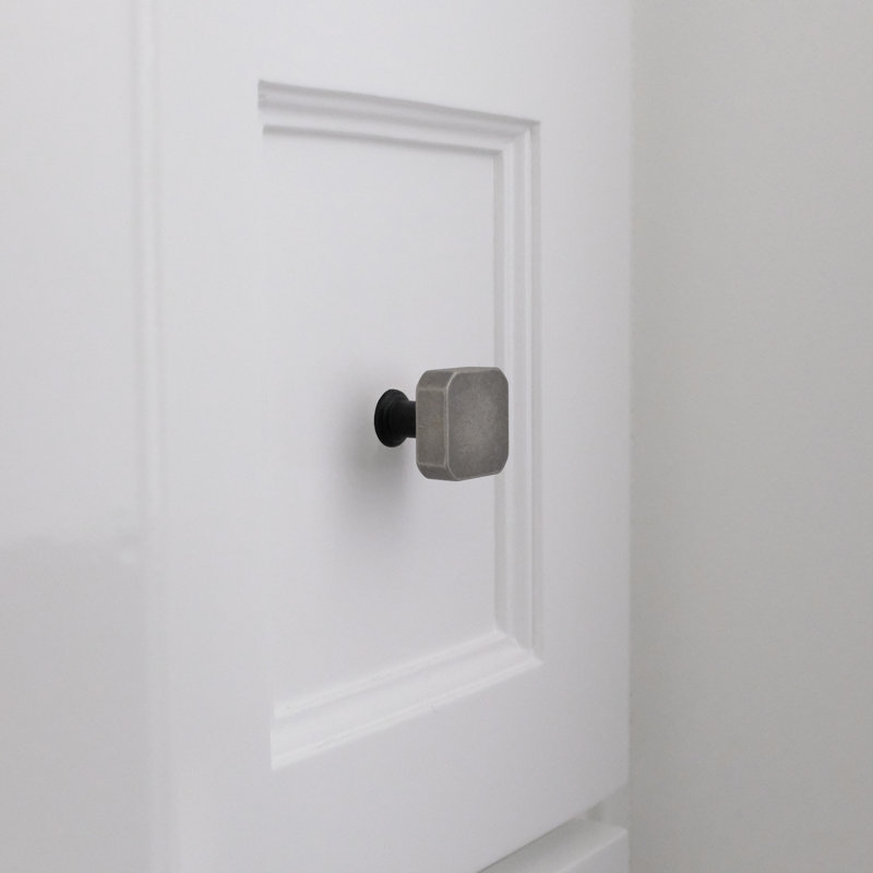 Mod Square Knob, Matte Black/Weathered Nickel