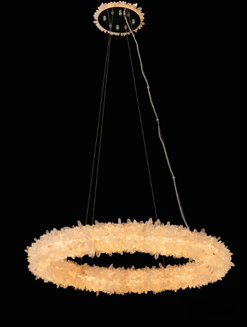 Lustre en cristal de quartz, H 7 po x l 39 po x P 39 po