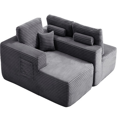 Left L Shaped Sectional Couch (Gray)