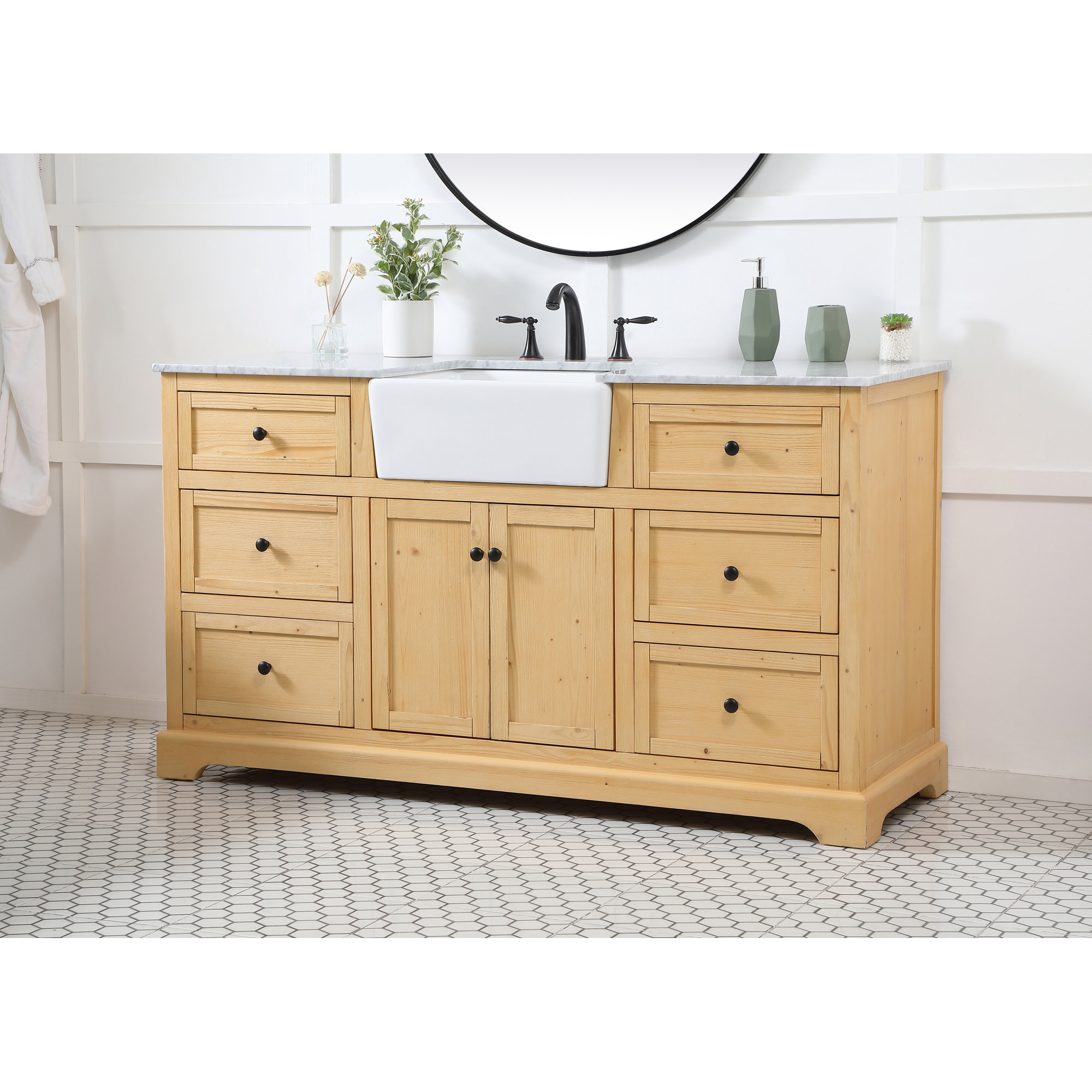 Pardue 60'' Single Bathroom Vanity, Light Brown