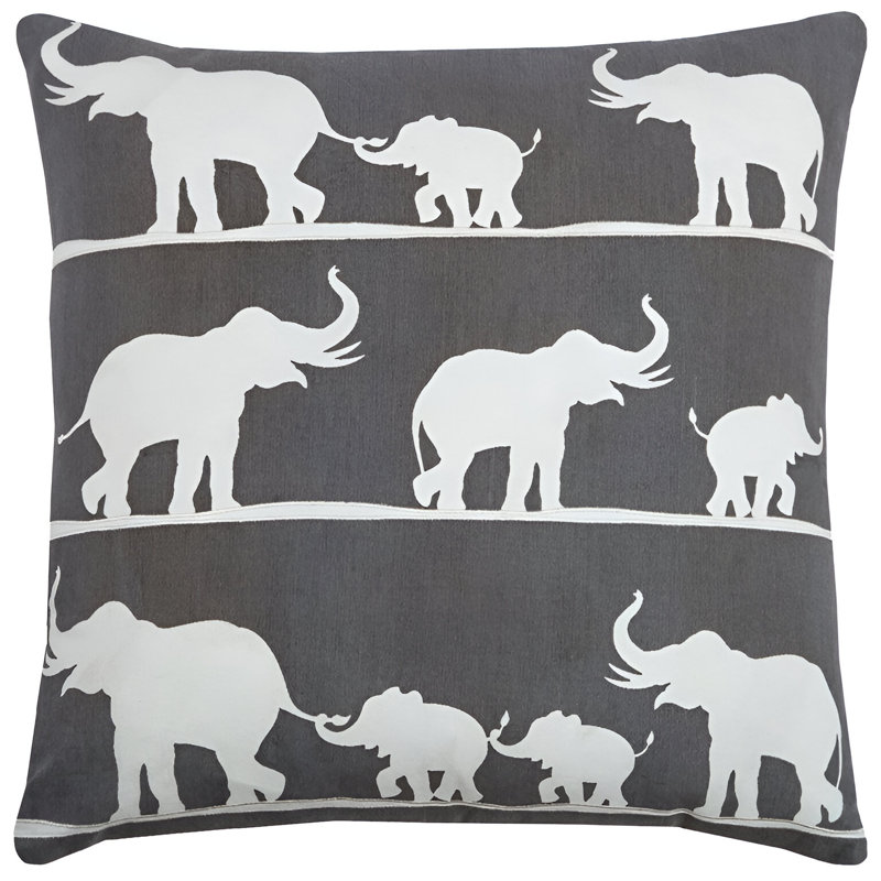 Coussin décoratif en coton 20 po gris et blanc
