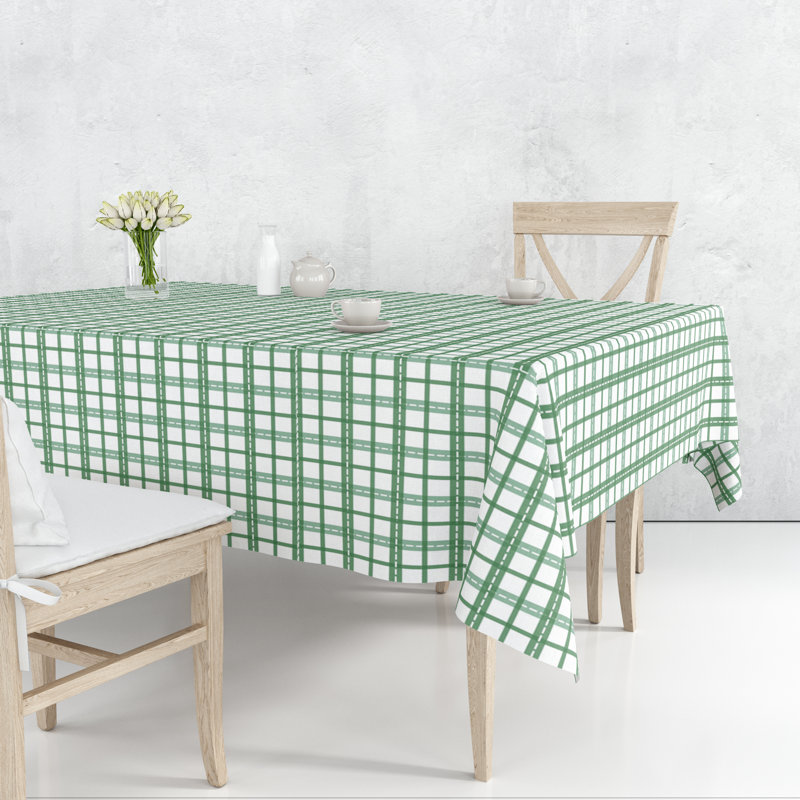 Colgin Plain 100% Cotton Christmas Tablecloth, Green, 84" L