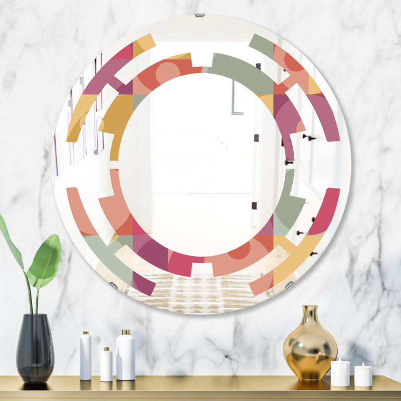 Miroir mural sans cadre Space Geometric Minimal I, 23,6 po x 23,6 po