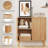 31.1" Sideboard Buffet Cabinet With Solid Wood Legs & Double Curved Fluted Door