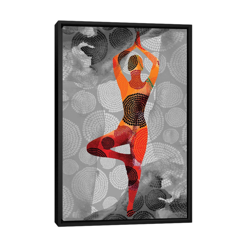 «Yoga Pose I», impression sur toile, H 26 po x l 18 po x P 1,5 po, Toile avec cadre noir, Pas de tapis