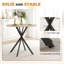 HOMCOM 80cm Round Dining Table, Industrial Kitchen Table with Steel Legs-648340203-648340207